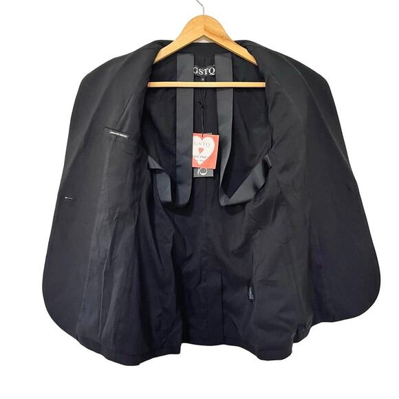 GSTQ Womens Luxe Scuba Suit Blazer Size S Black Classic Corpcore Office NEW - Picture 4 of 13